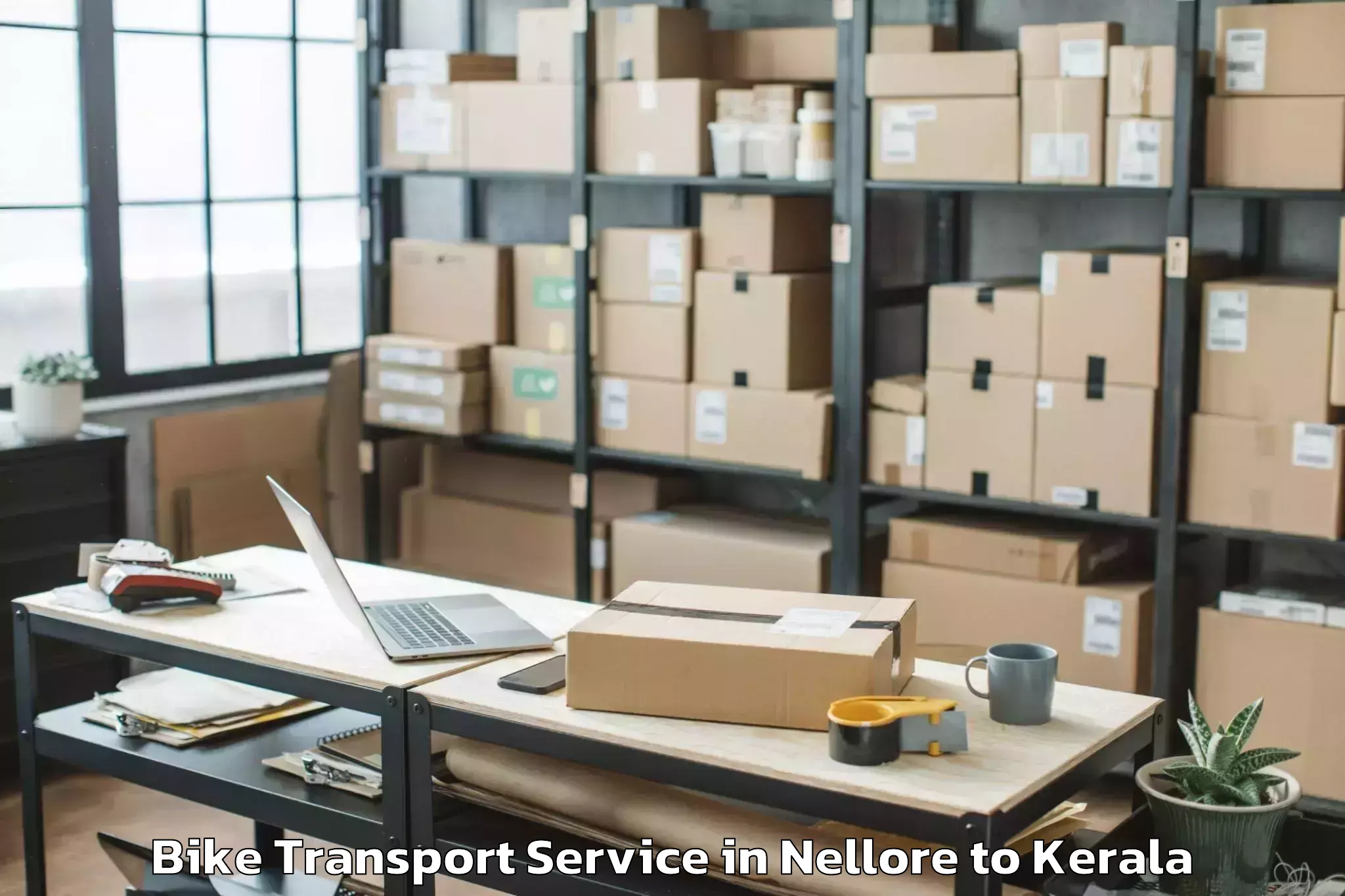 Book Nellore to Selex Mall Thrissur Bike Transport